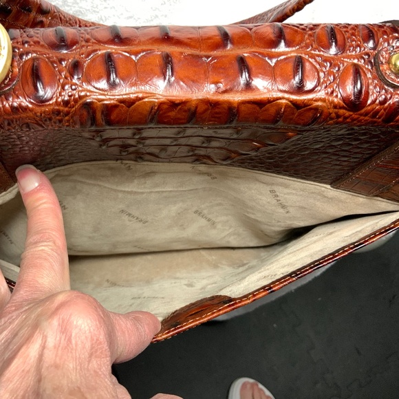 Brahmin Croc Embossed Large Leather Work Bag - Picture 3 of 16